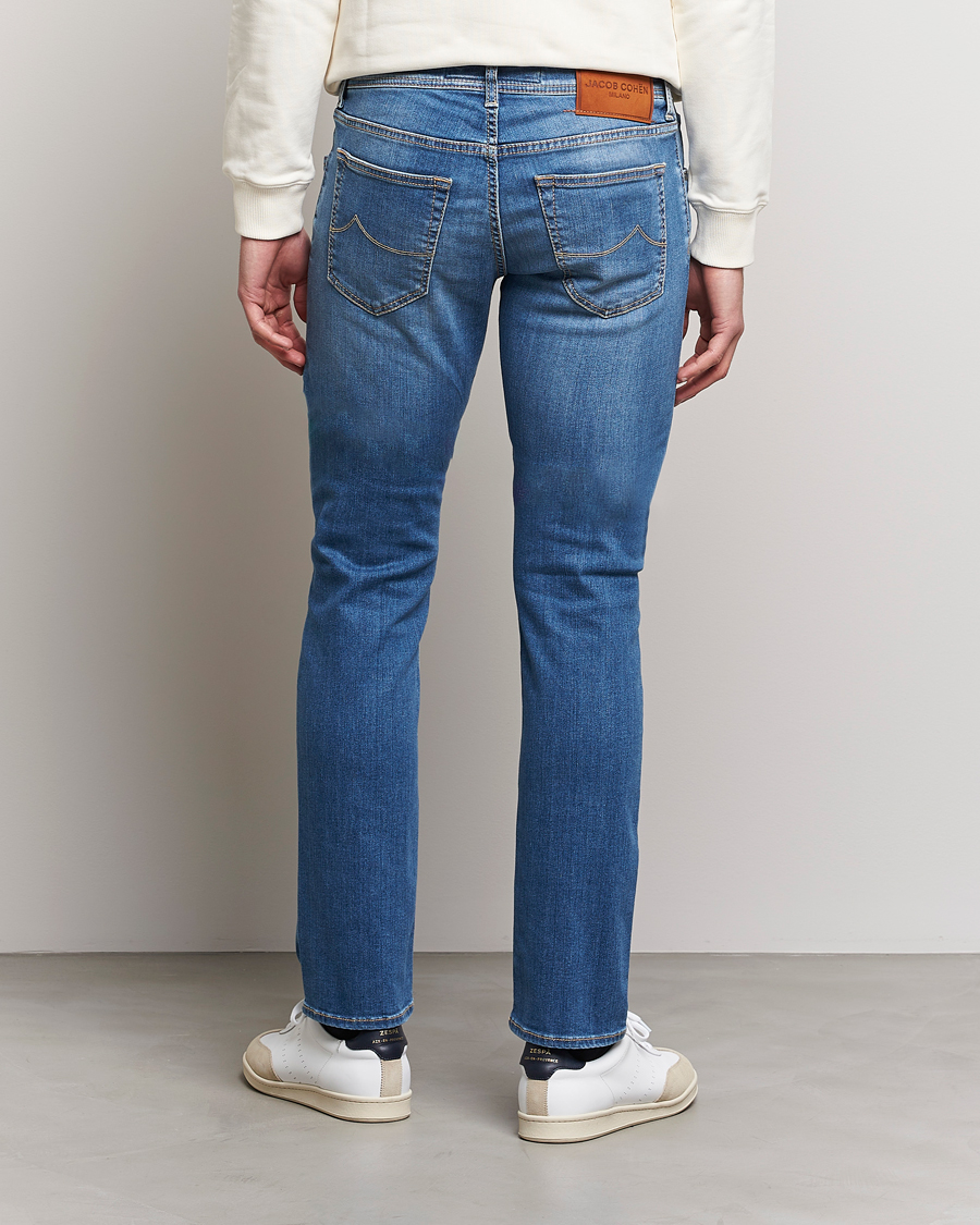 Herren | Jeans | Jacob Cohën | Nick Slim Fit Stretch Jeans Mid Blue