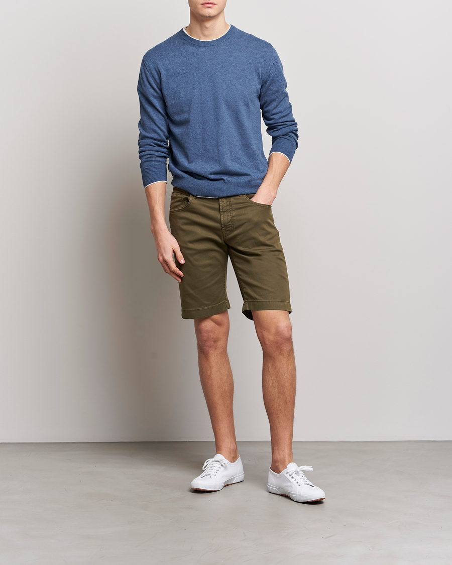 Herren | Shorts | Jacob Cohën | Nicolas Cotton Twill Shorts Olive