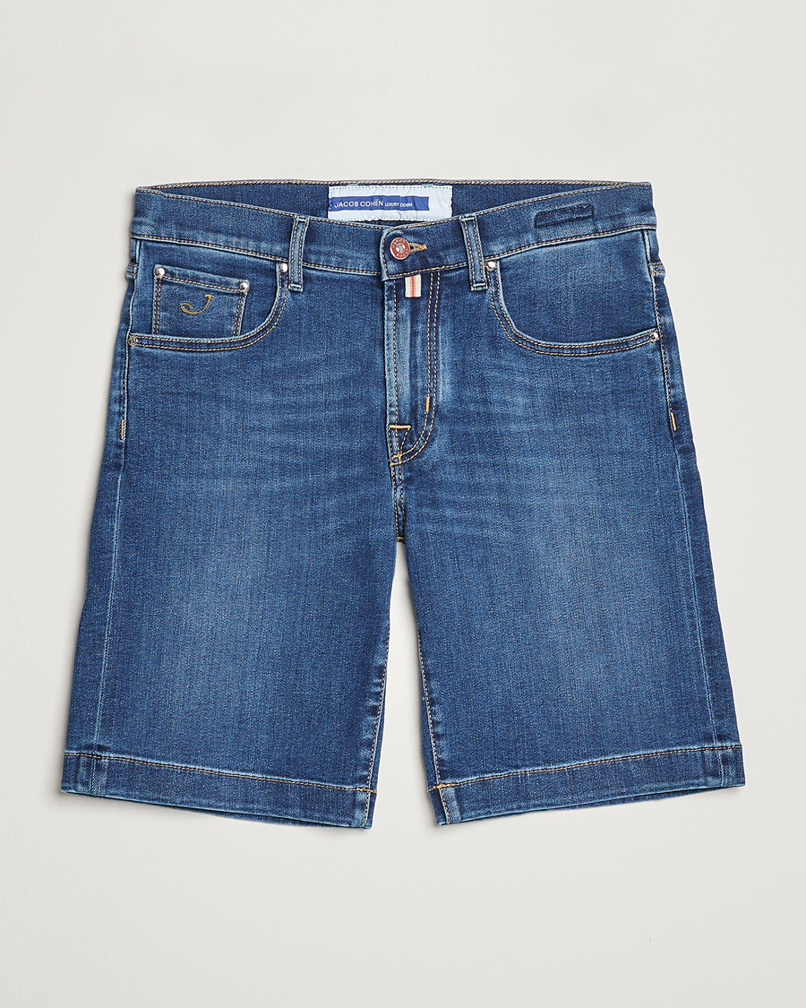 Herren | Shorts | Jacob Cohën | Nicolas Jeans Shorts Mid Blue