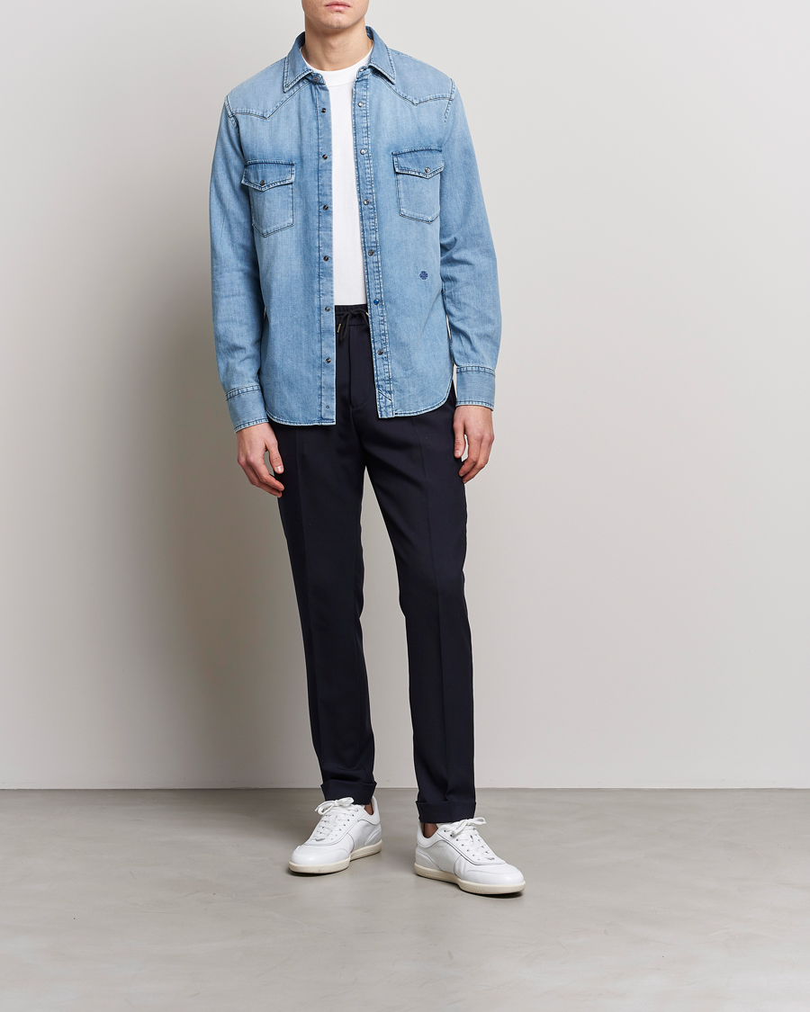 Herren | Hemden | Jacob Cohën | Western Denim Shirt Light Blue