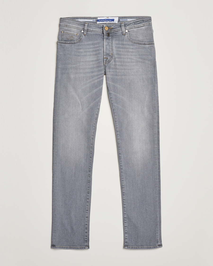 Herren | Jeans | Jacob Cohën | Nick Slim Fit Stretch Jeans Light Grey