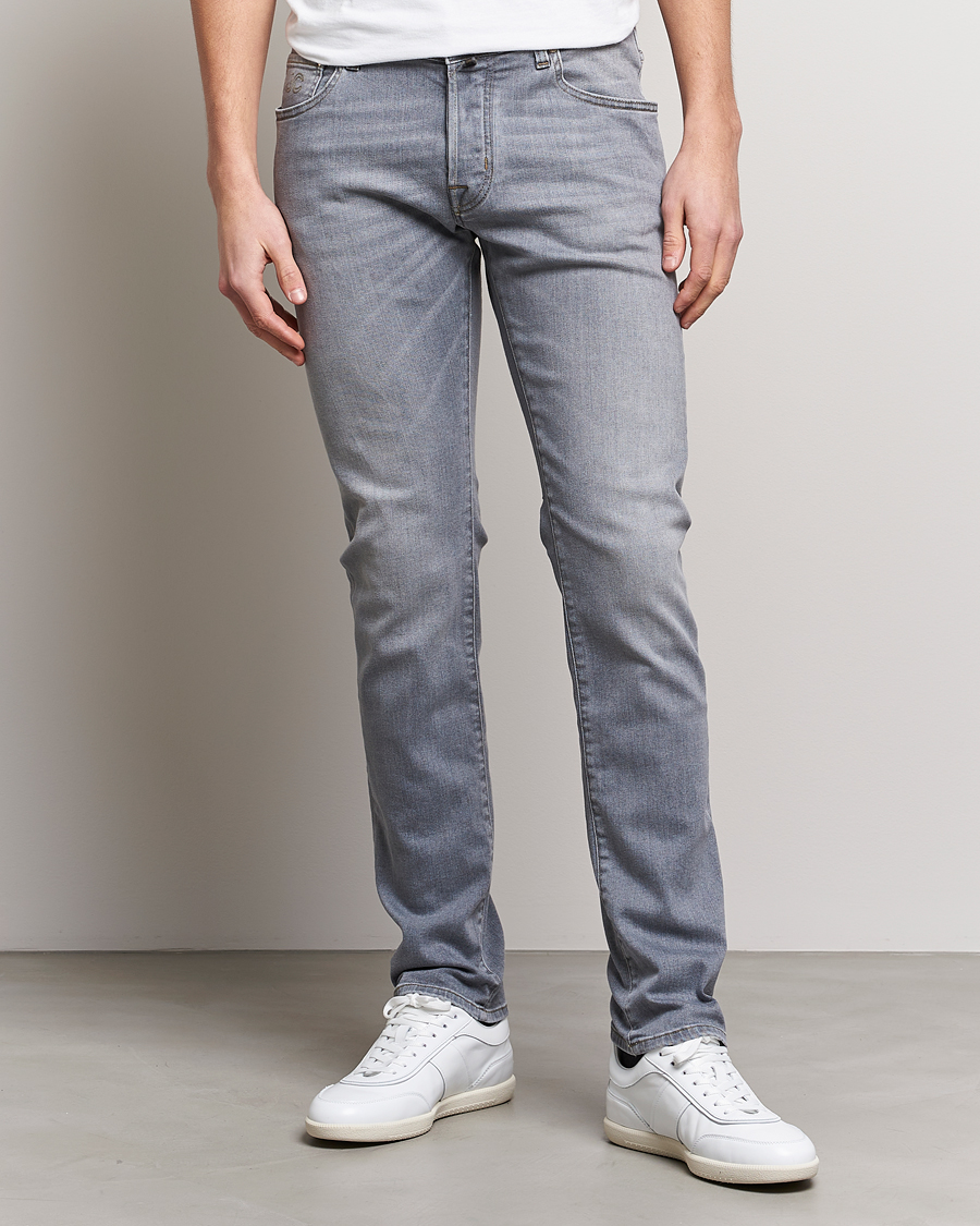 Herren | Jeans | Jacob Cohën | Nick Slim Fit Stretch Jeans Light Grey
