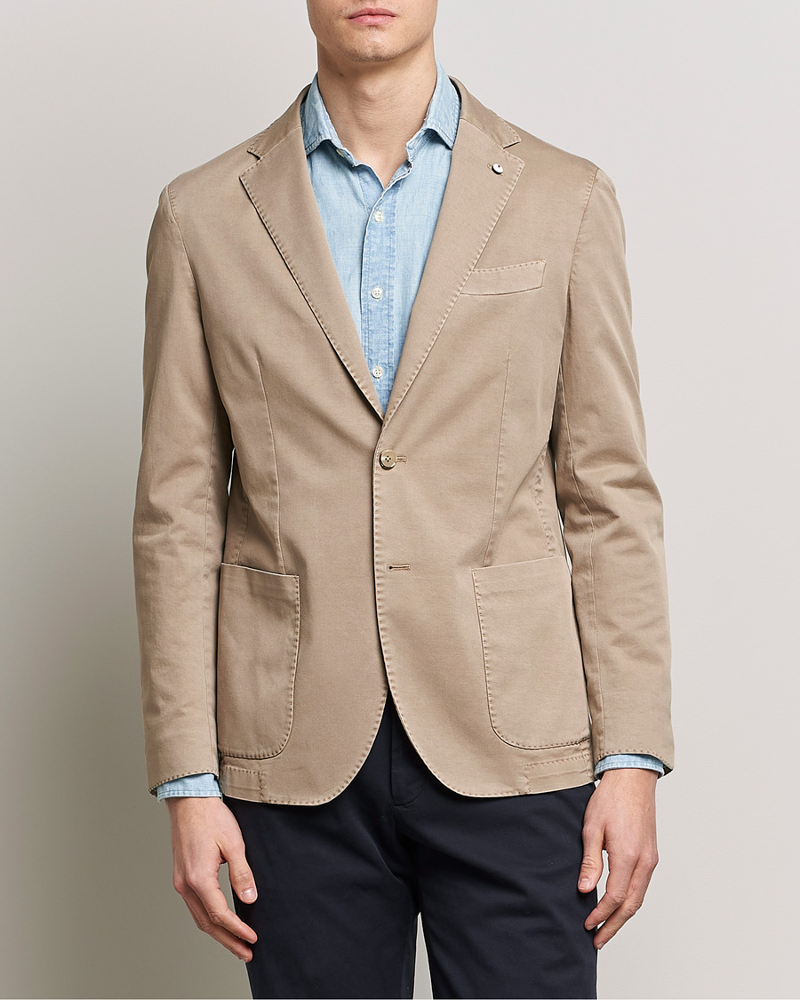 Herren | Sakkos | L.B.M. 1911 | Jack Regular Fit Cotton Stretch Blazer Taupe