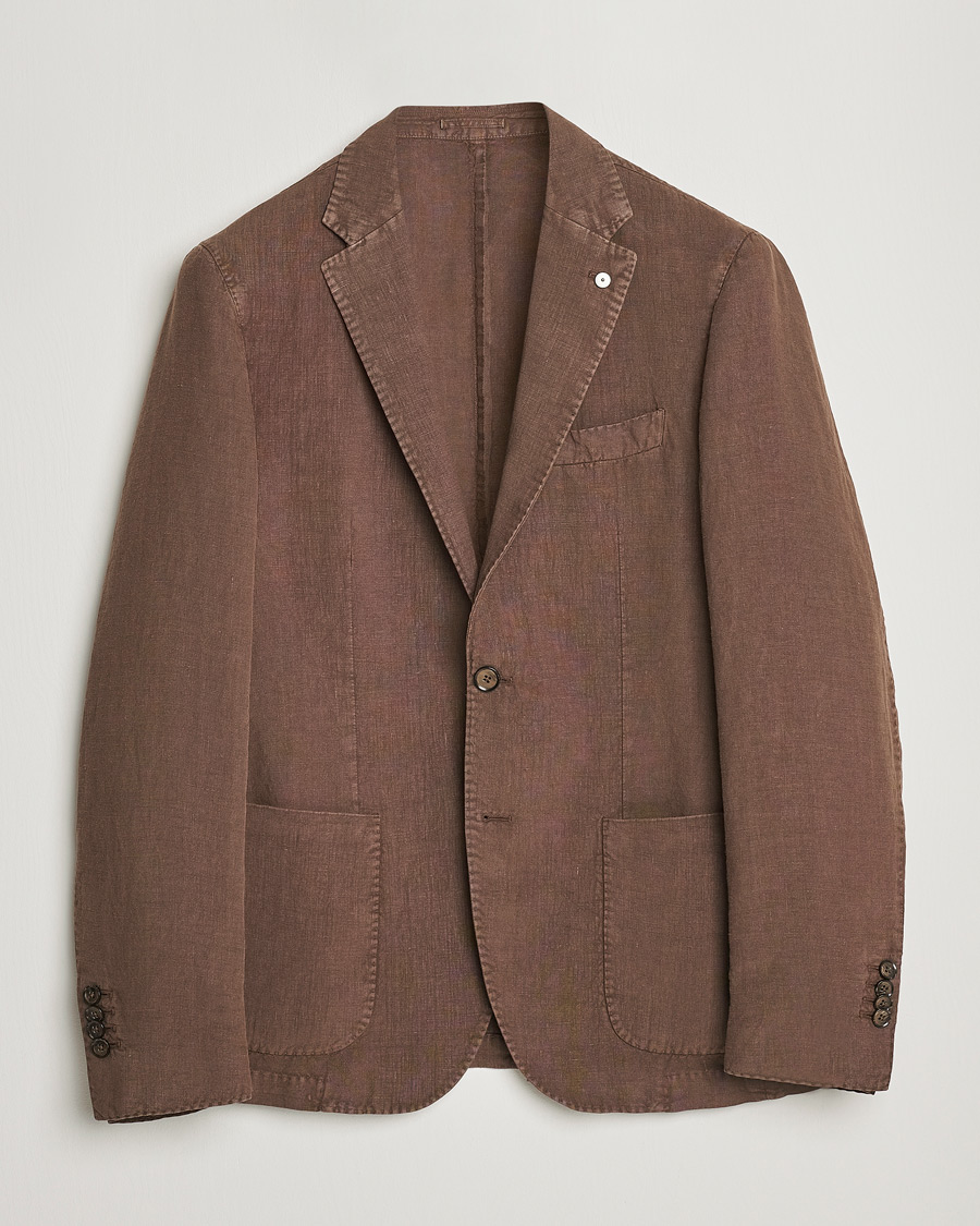 Herren | Sakkos | L.B.M. 1911 | Jack Regular Fit Linen Blazer Brown