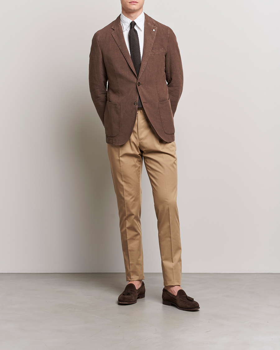 Herren | Sakkos | L.B.M. 1911 | Jack Regular Fit Linen Blazer Brown