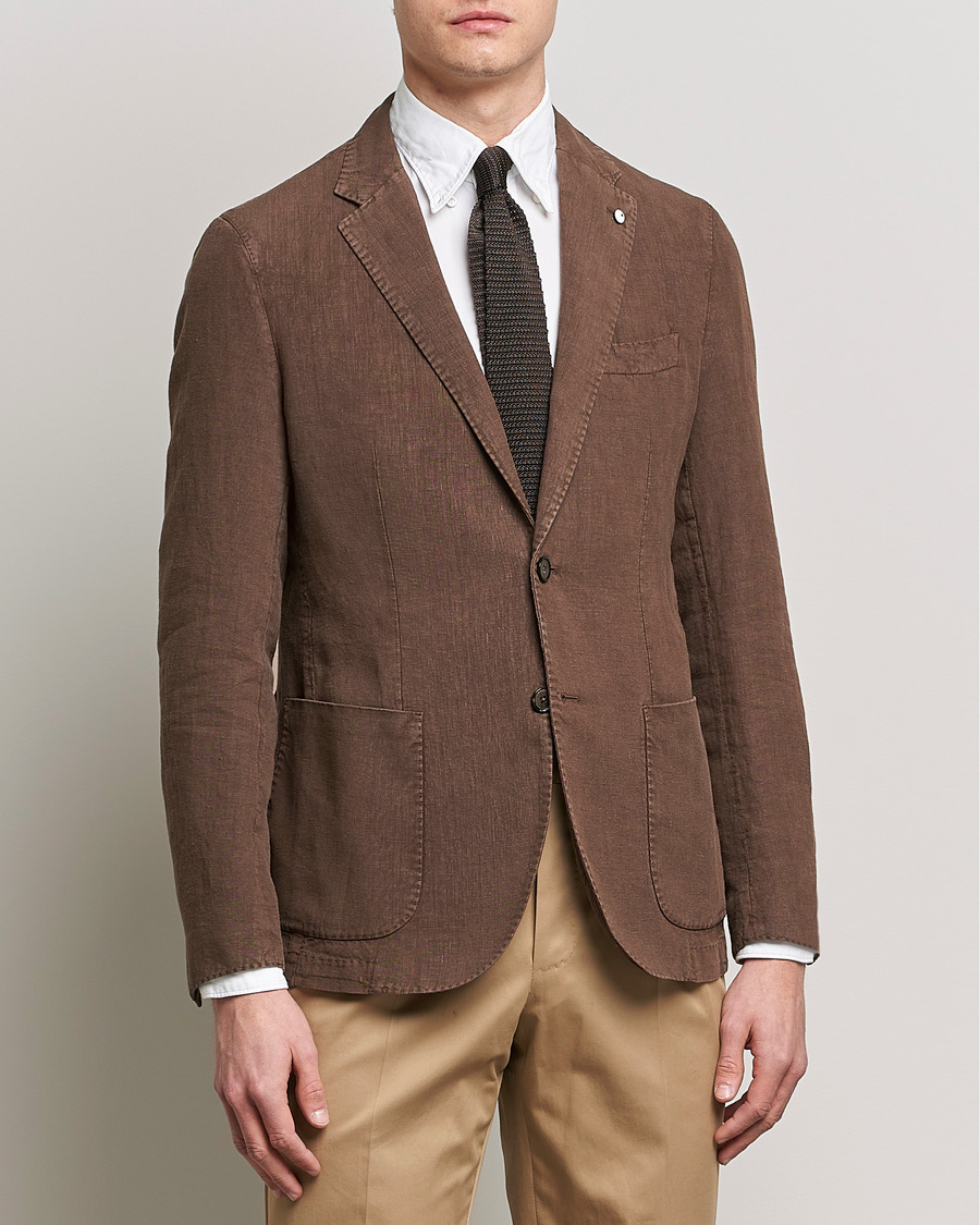 Herren | Sakkos | L.B.M. 1911 | Jack Regular Fit Linen Blazer Brown