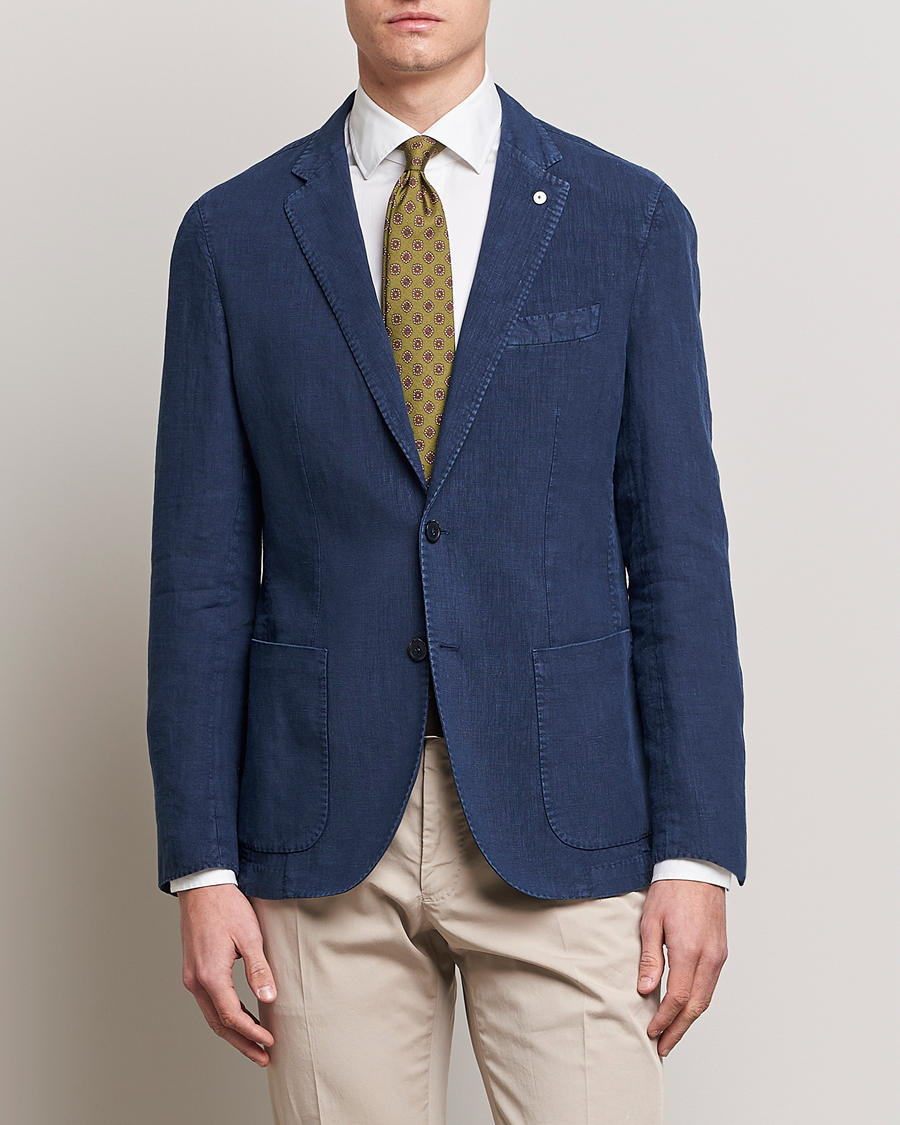 Herren | Sakkos | L.B.M. 1911 | Jack Regular Fit Linen Blazer Navy