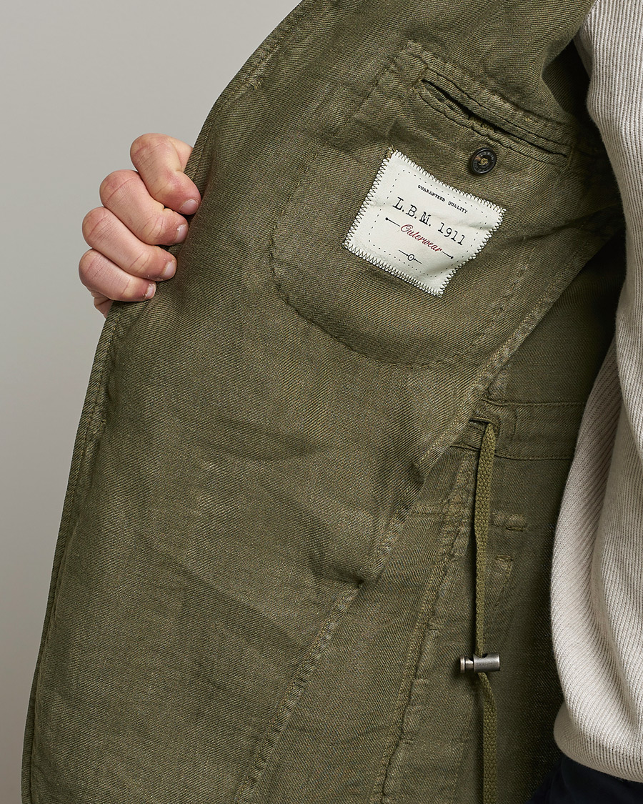 Herren | Sakkos | L.B.M. 1911 | Linen Safari Jacket Olive