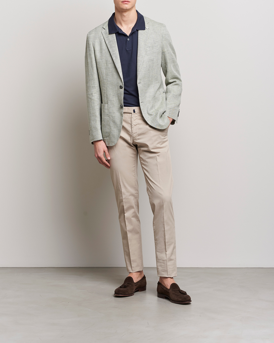 Herren | Sakkos | L.B.M. 1911 | Jack Regular Fit Herringbone Linen Blazer Pistachio