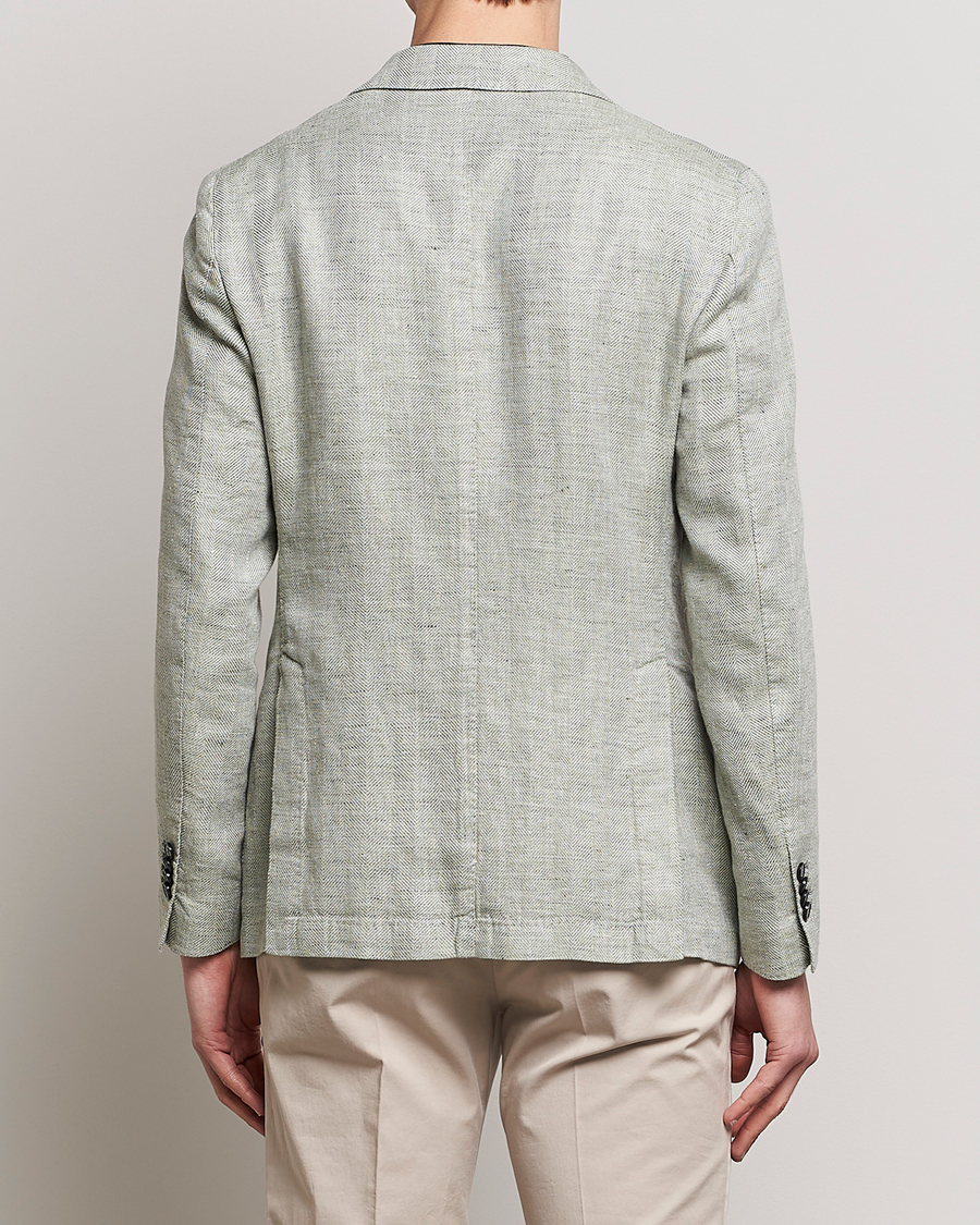 Herren | Sakkos | L.B.M. 1911 | Jack Regular Fit Herringbone Linen Blazer Pistachio