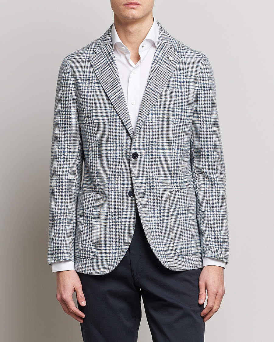 Herren | Sakkos | L.B.M. 1911 | Jack Regular Fit Houndstooth Checked Blazer Blue