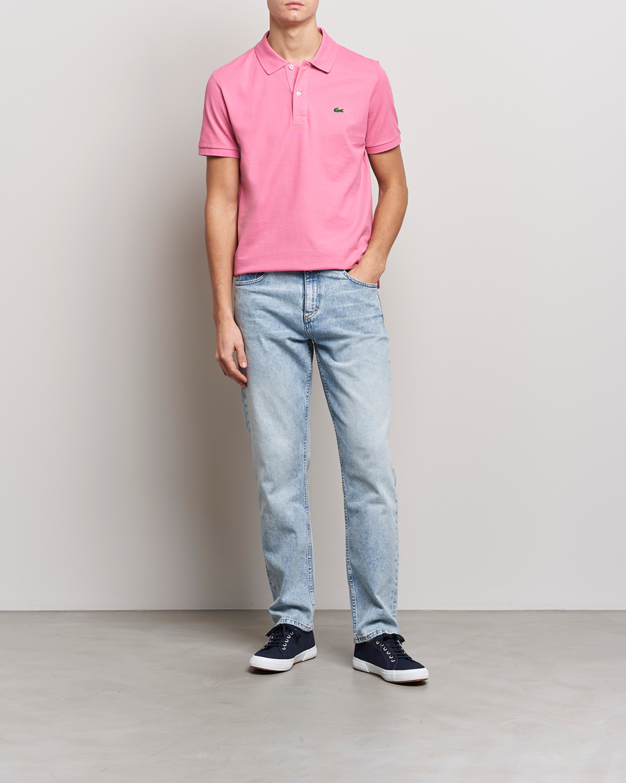 Herren | Poloshirts | Lacoste | Slim Fit Polo Piké Reseda Pink