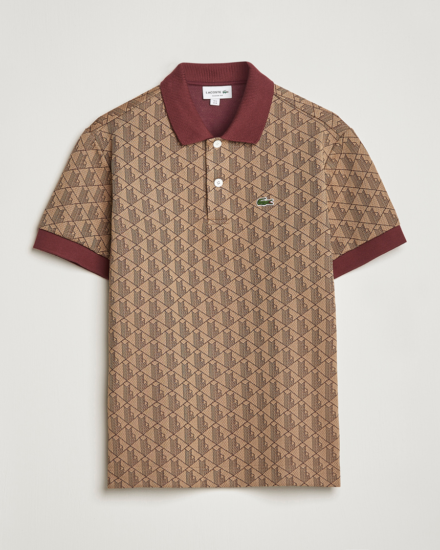 Herren | Poloshirts | Lacoste | Classic Fit Monogram Polo Viennese/Expresso