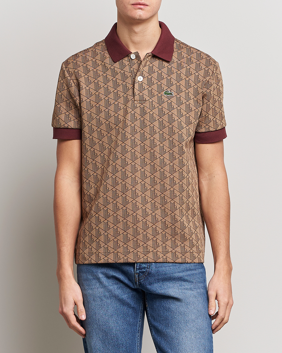 Herren | Poloshirts | Lacoste | Classic Fit Monogram Polo Viennese/Expresso