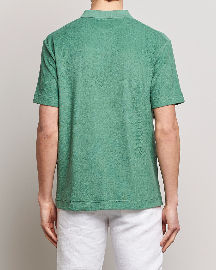 Herren | Poloshirts | Sunspel | Towelling Polo Shirt Thyme Green