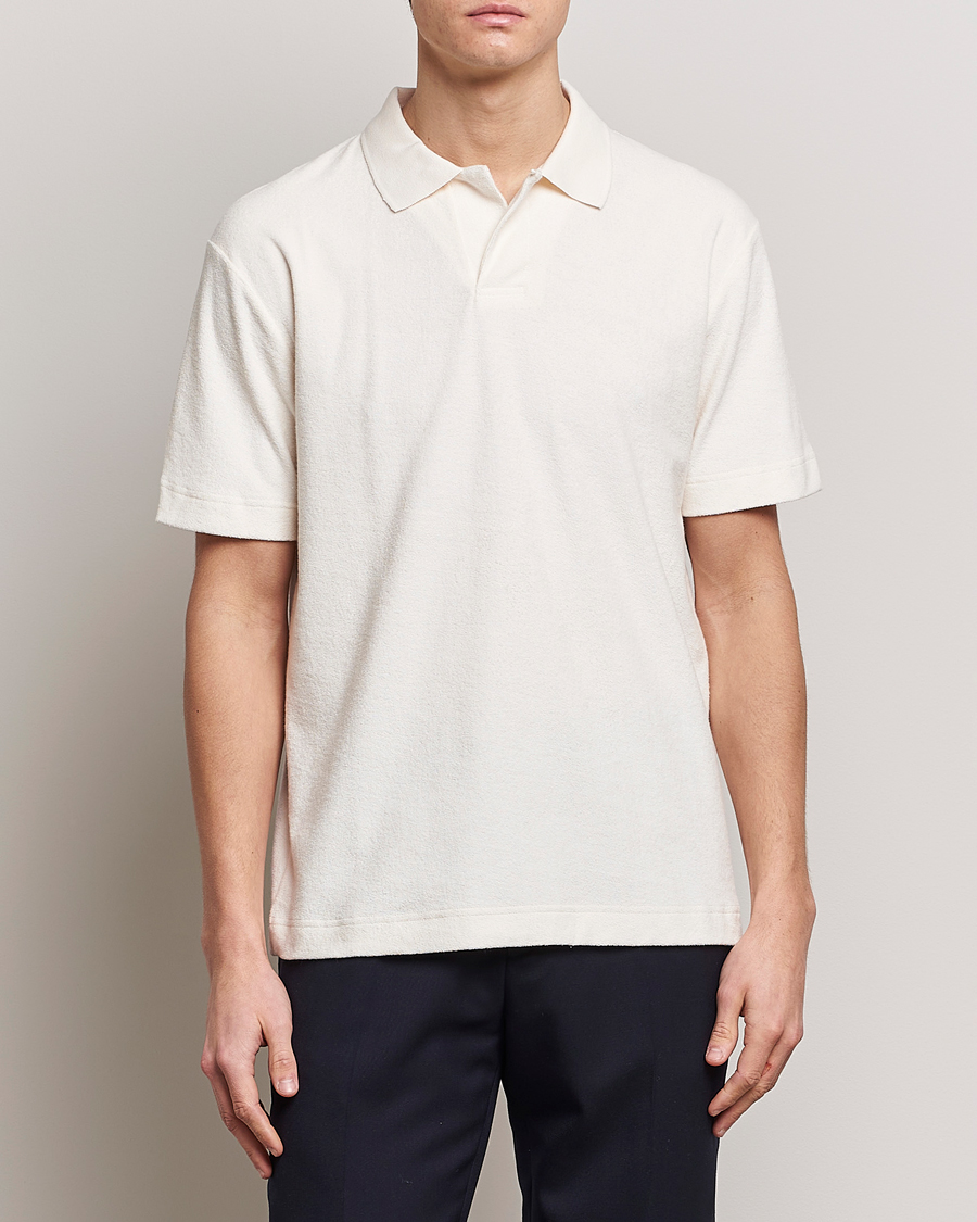 Herren | 40% sale | Sunspel | Towelling Polo Shirt Archive White