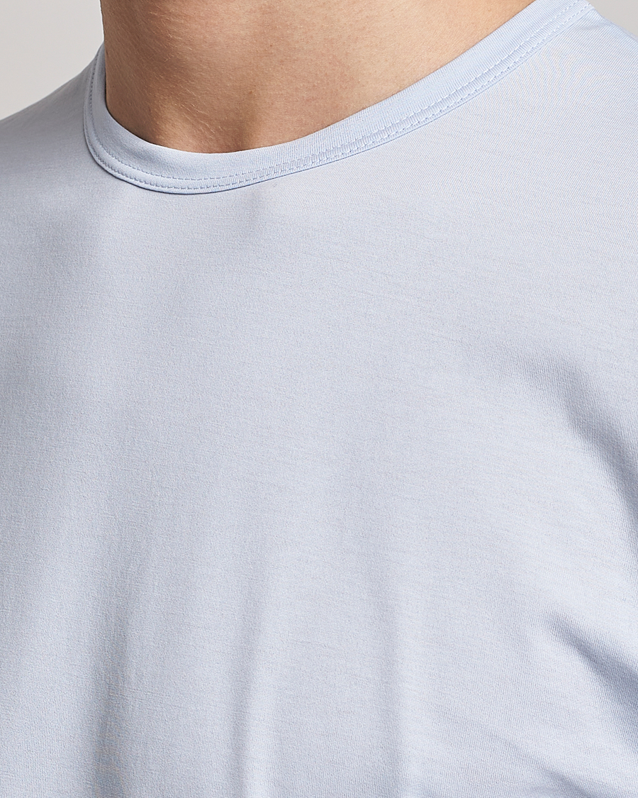Herren | T-Shirts | Sunspel | Crew Neck Cotton Tee Pastel Blue
