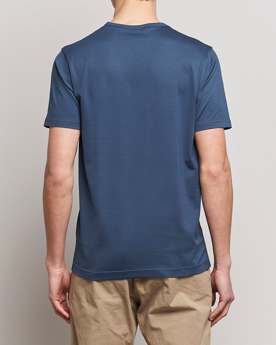 Herren | T-Shirts | Sunspel | Crew Neck Cotton Tee Shale Blue