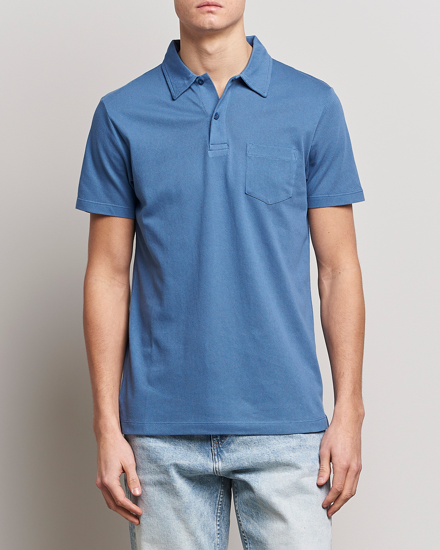 Herren | Poloshirts | Sunspel | Riviera Polo Shirt Blue Stone