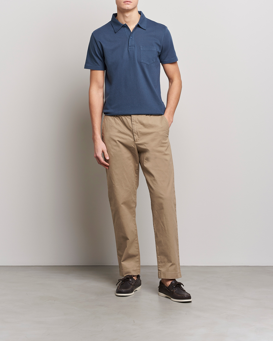 Herren | Poloshirts | Sunspel | Riviera Polo Shirt Shale Blue