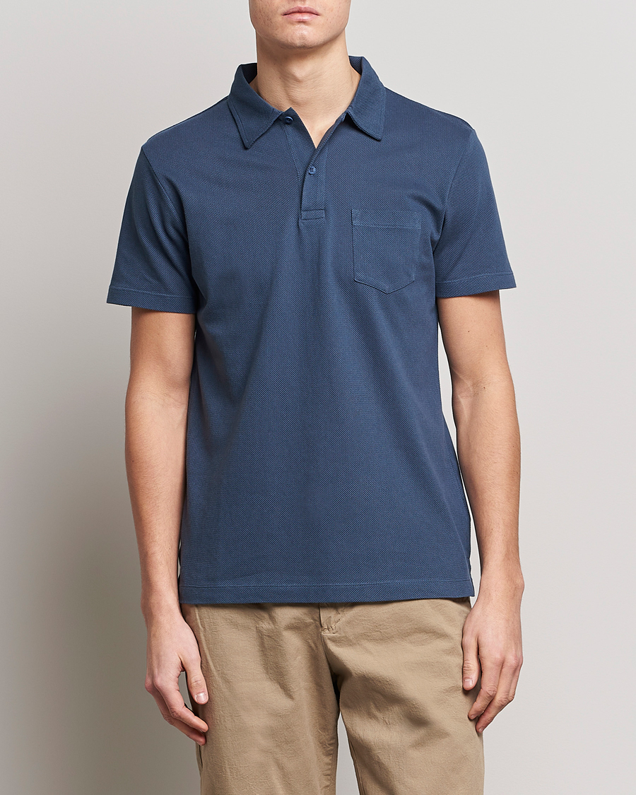 Herren | Poloshirts | Sunspel | Riviera Polo Shirt Shale Blue