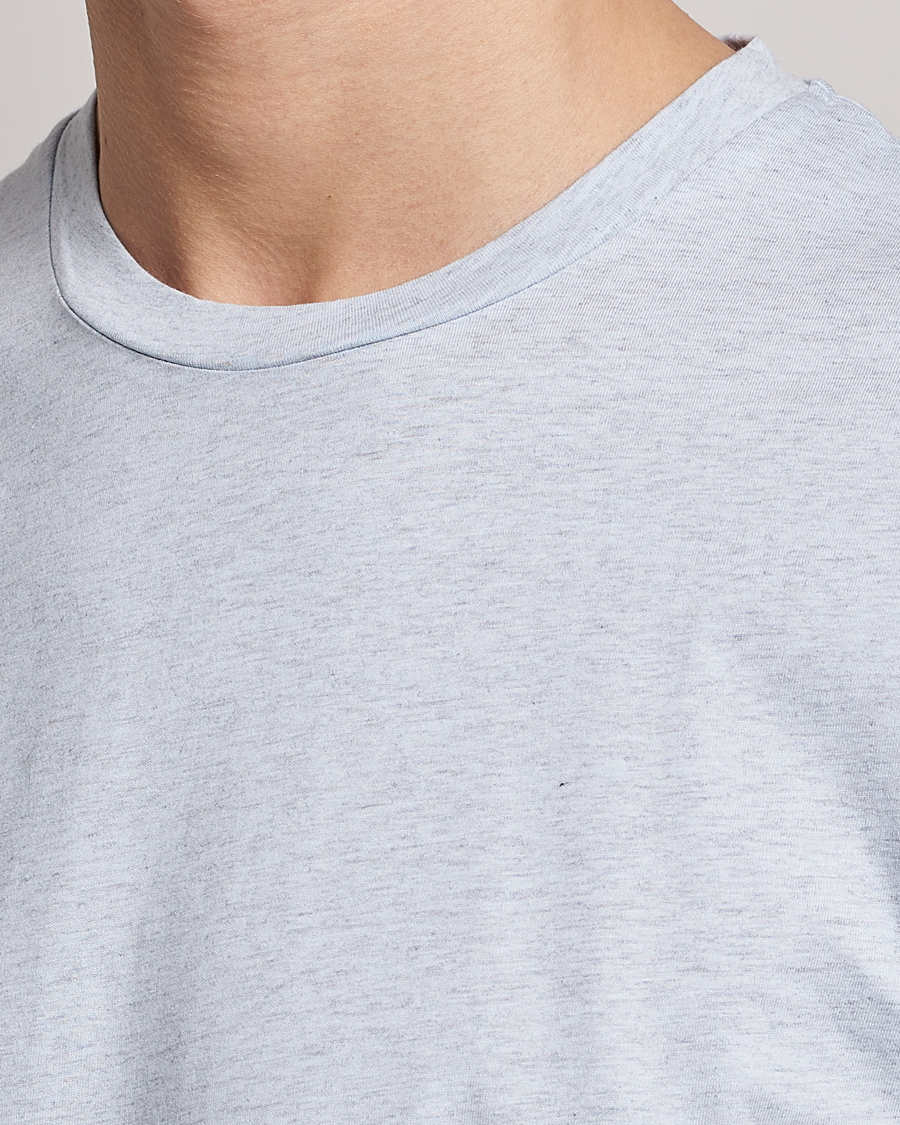 Herren | T-Shirts | Sunspel | Riviera Organic Tee Pastel Blue Melange