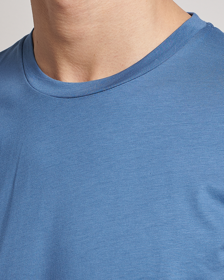 Herren | T-Shirts | Sunspel | Riviera Organic Tee Blue Stone