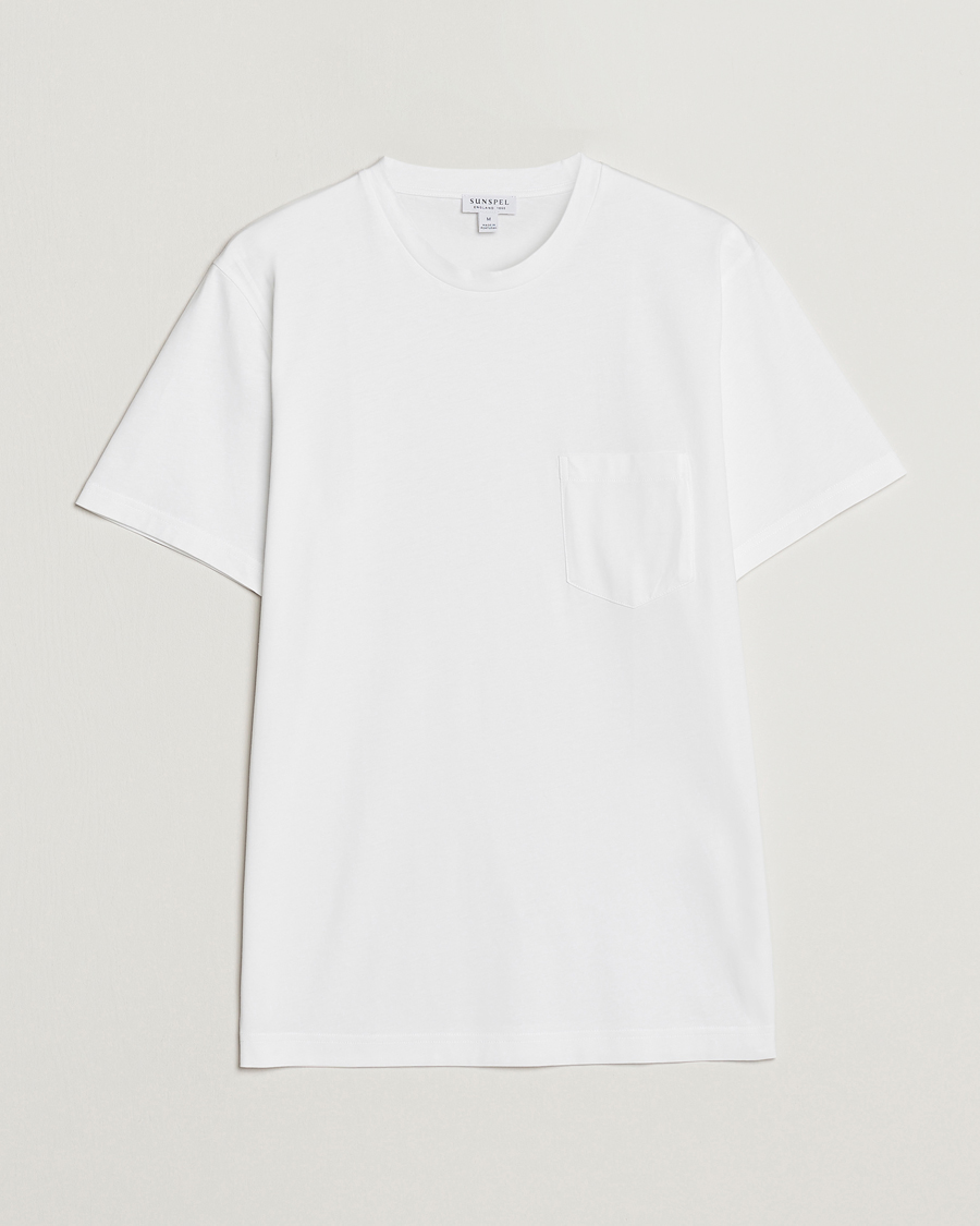 Herren | T-Shirts | Sunspel | Riviera Pocket Crew Neck T-Shirt White