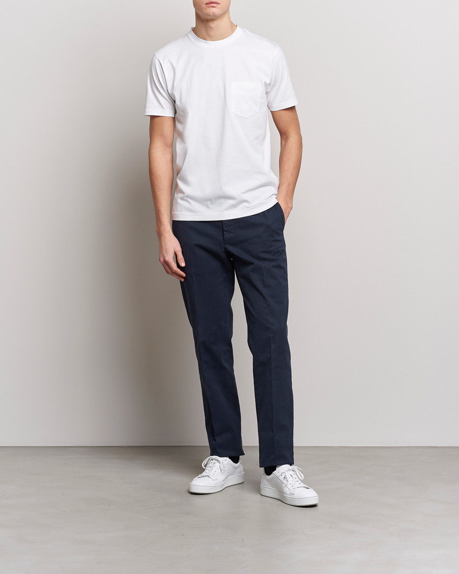 Herren | T-Shirts | Sunspel | Riviera Pocket Crew Neck T-Shirt White