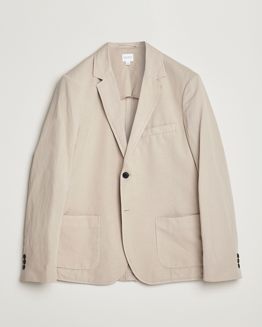 Herren | Sakkos | Sunspel | Unconstructed Cotton/Linen Blazer Light Sand