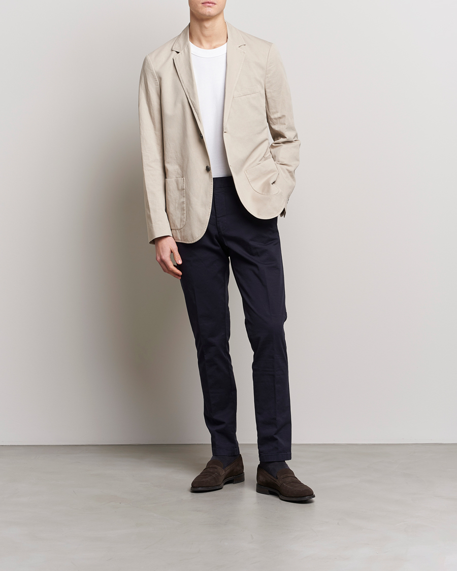 Herren | Sakkos | Sunspel | Unconstructed Cotton/Linen Blazer Light Sand
