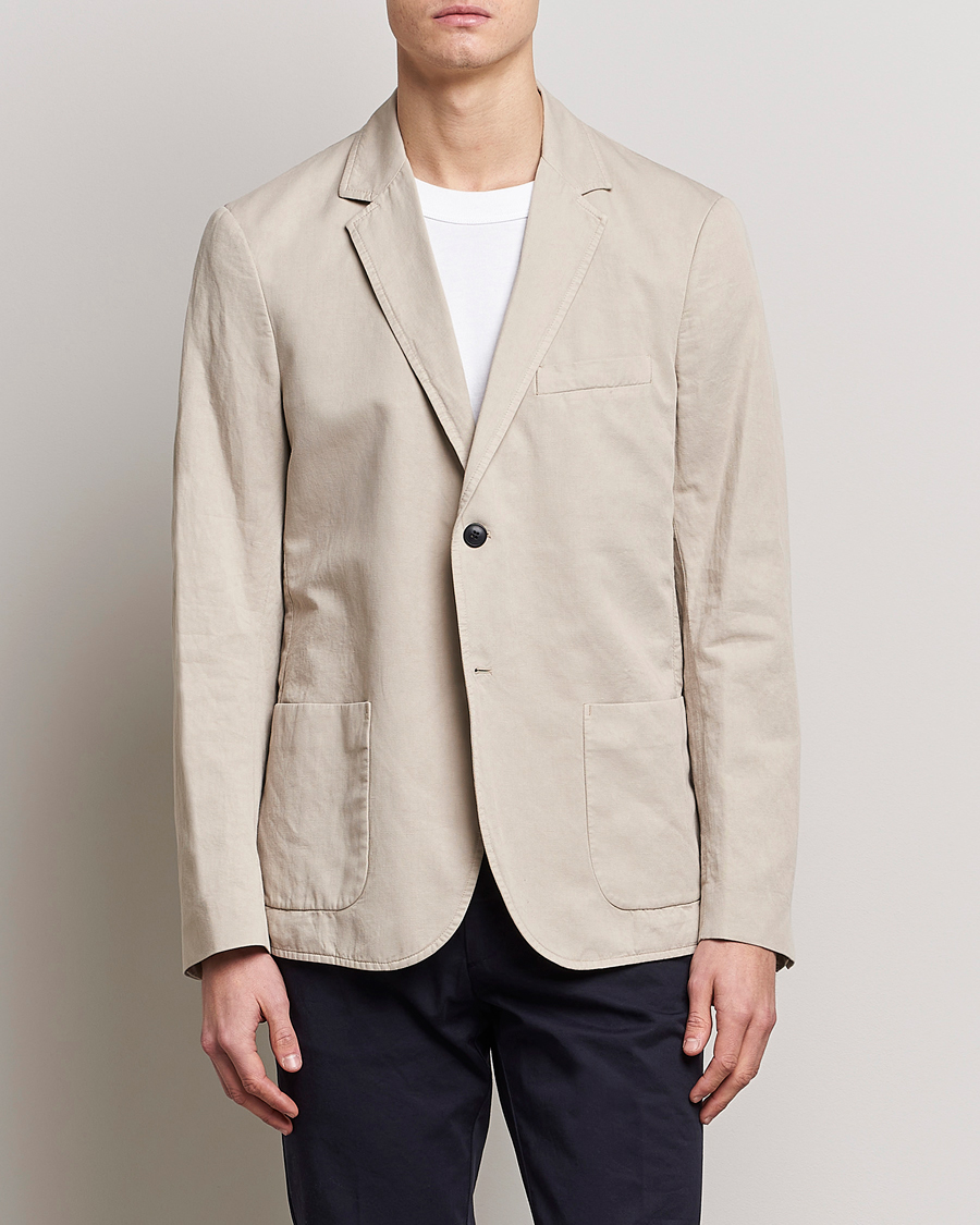 Herren | Sakkos | Sunspel | Unconstructed Cotton/Linen Blazer Light Sand
