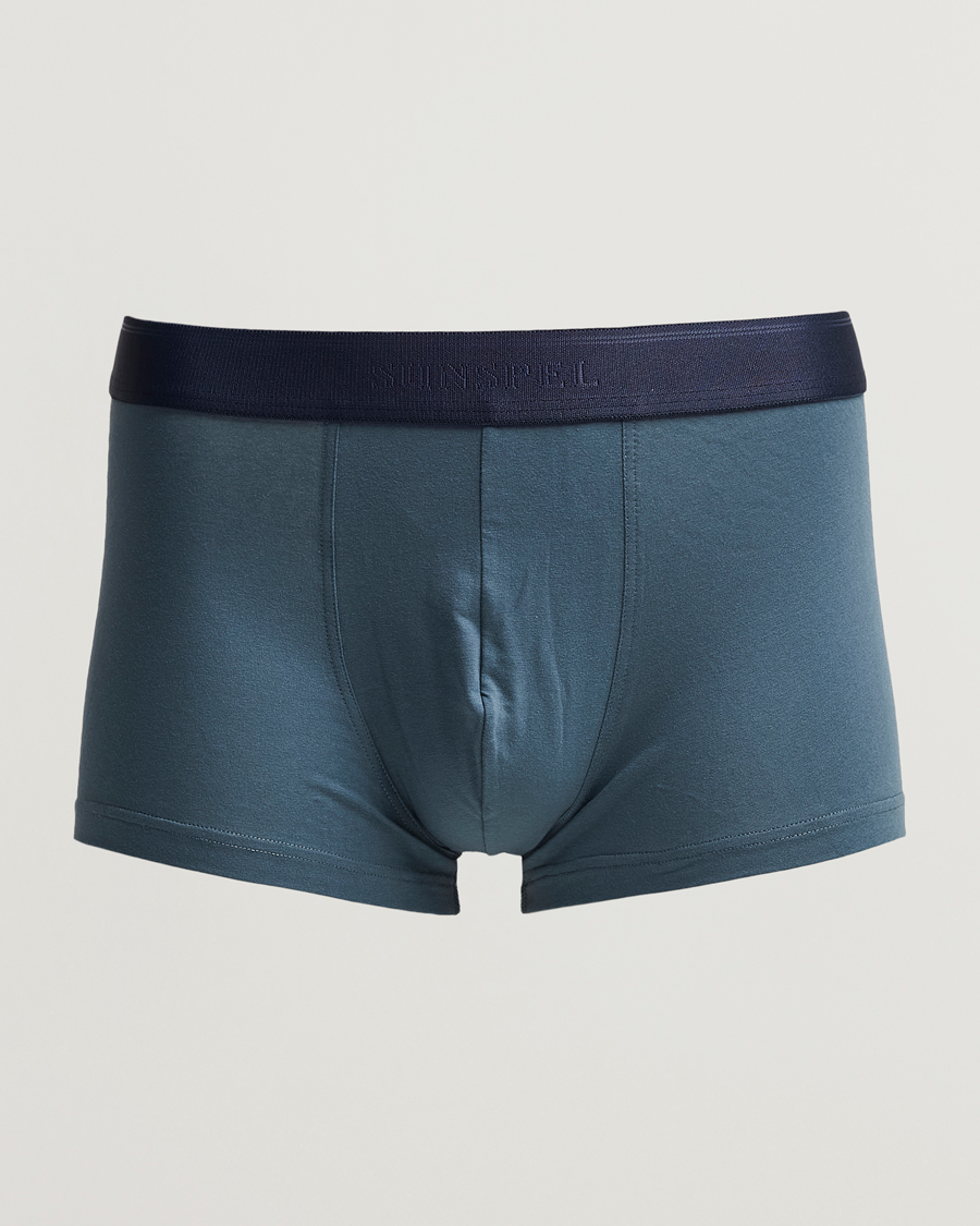 Herren | Unterwäsche | Sunspel | Cotton Stretch Trunk Dark Petrol