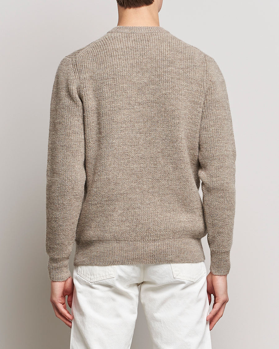 Herren | Pullover | Sunspel | Luxury British Wool Jumper Natural Oatmeal
