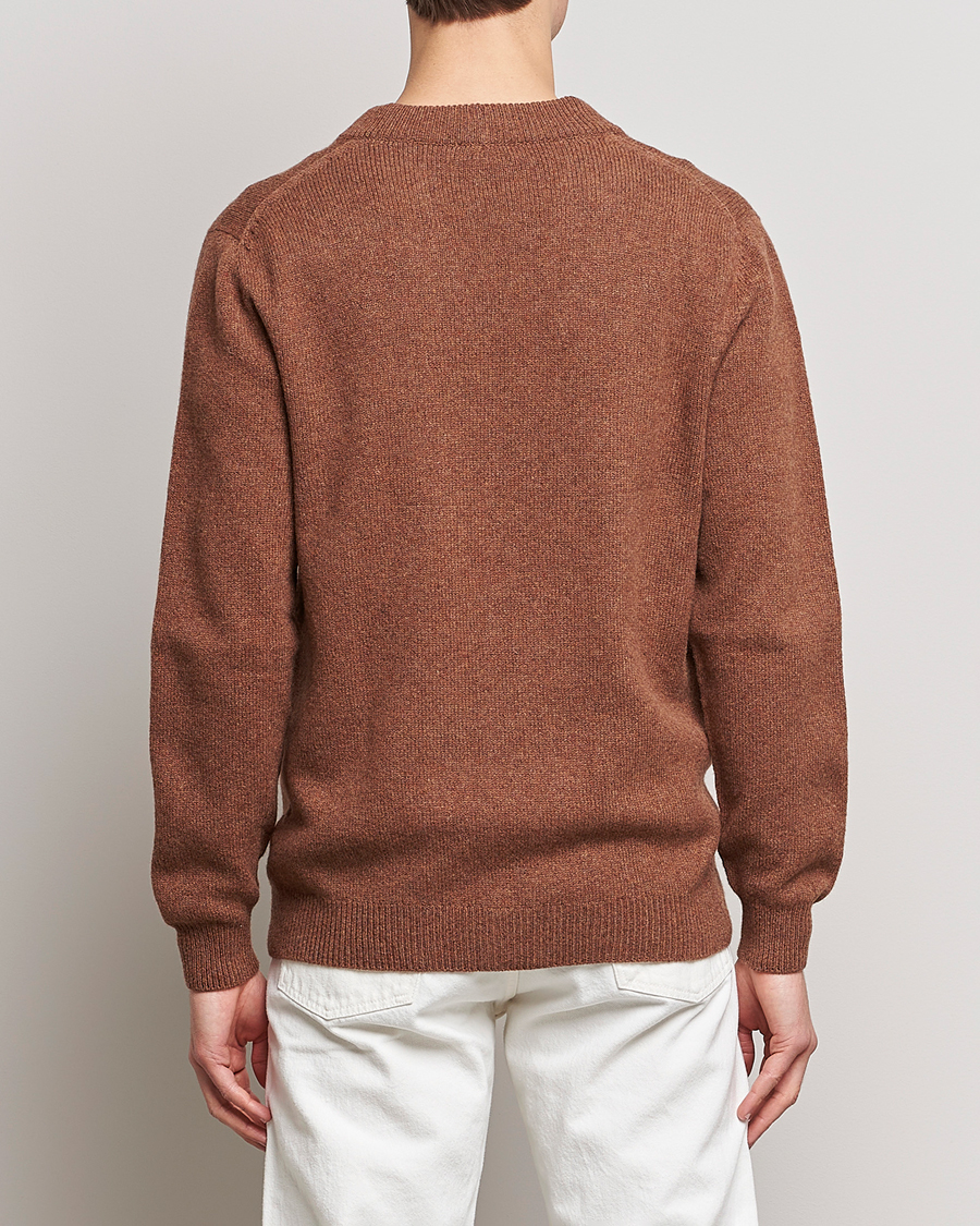 Herren | Pullover | Sunspel | Lambswool Cardigan Pecan