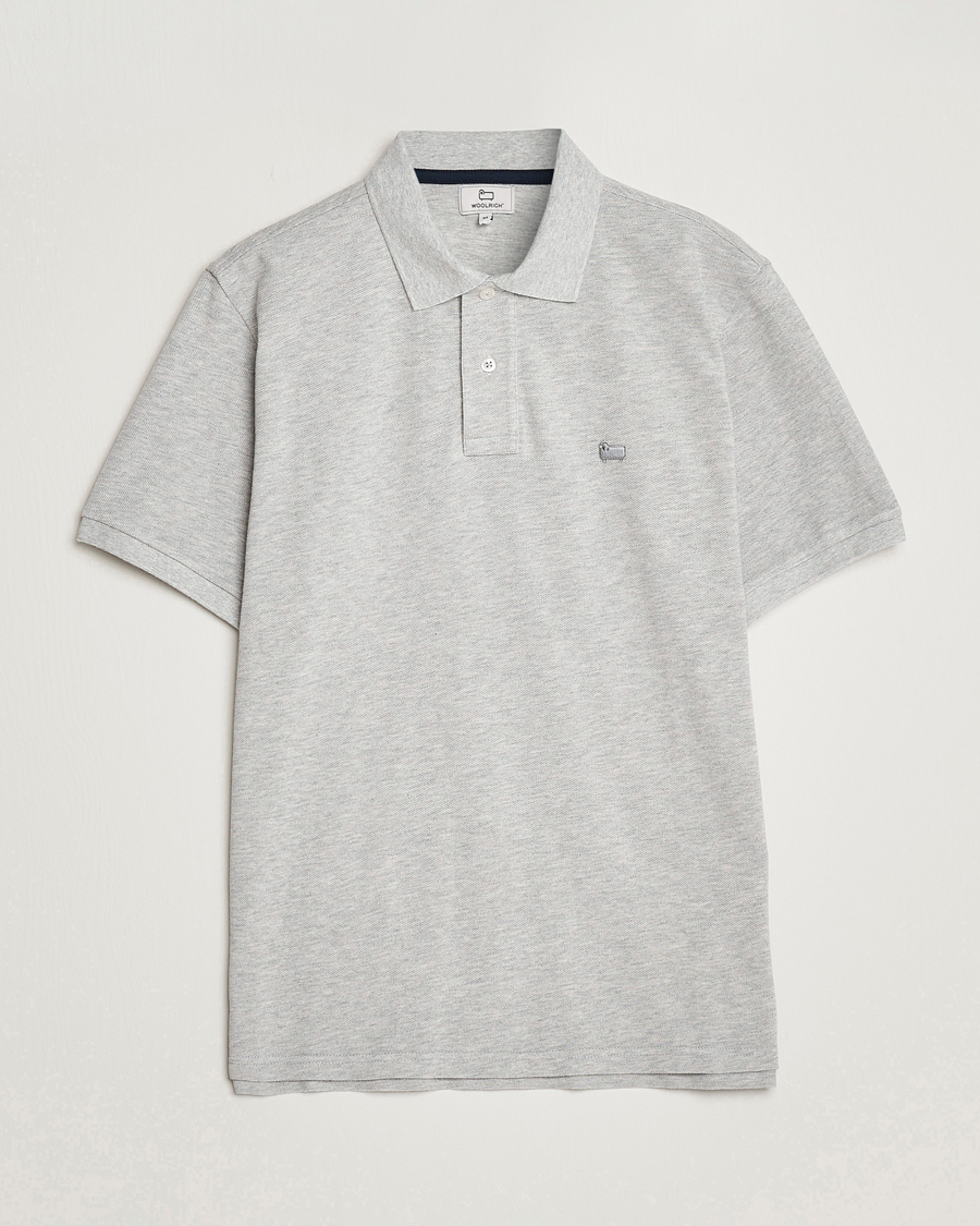 Herren | Poloshirts | Woolrich | Classic American Polo Light Grey Melange