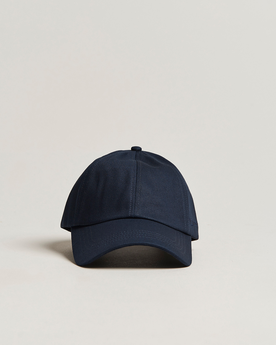 Herren | Woolrich Logo Baseball Cap Melton Blue | Woolrich | Logo Baseball Cap Melton Blue