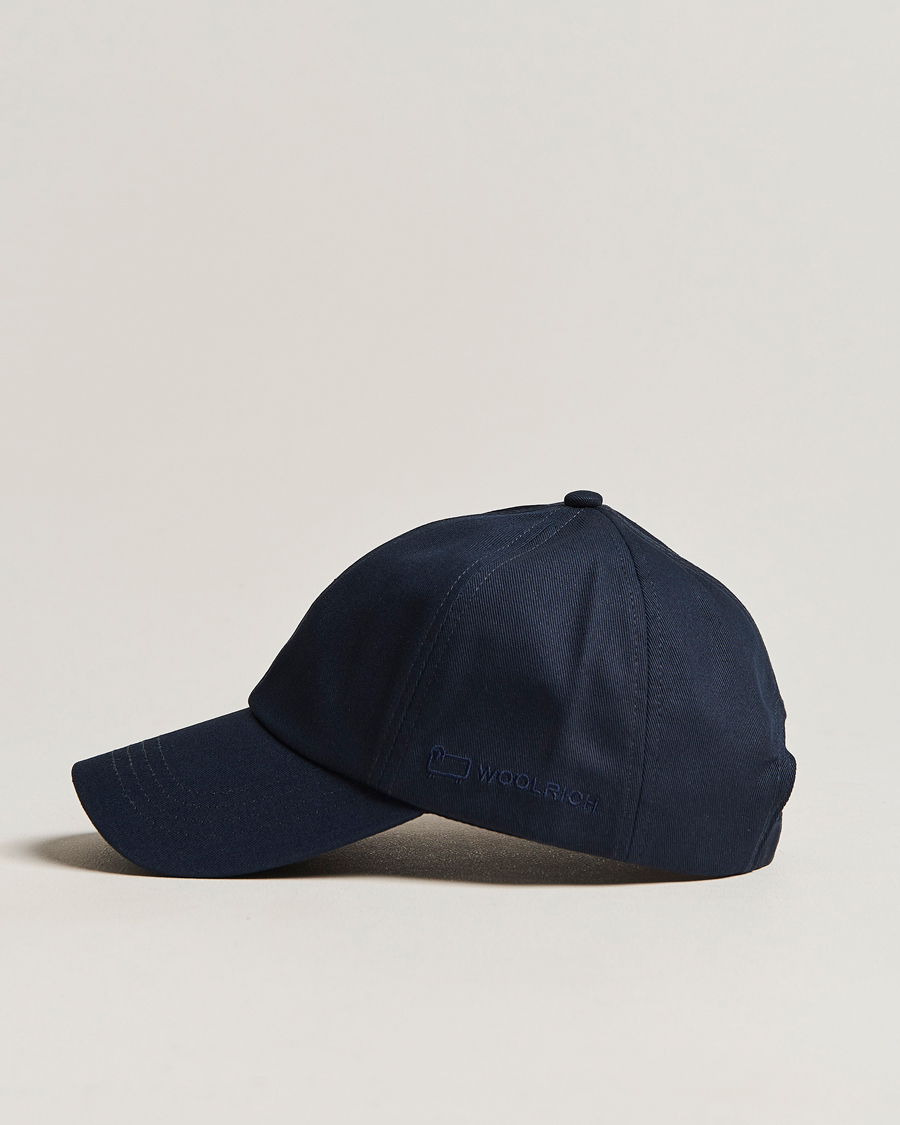 Herren | Woolrich Logo Baseball Cap Melton Blue | Woolrich | Logo Baseball Cap Melton Blue