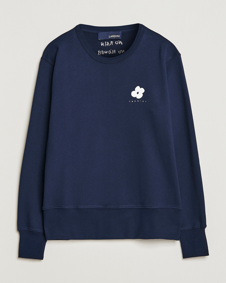 Herren | Pullover | Lardini | Cotton Embroidery Logo Sweatshirt Navy