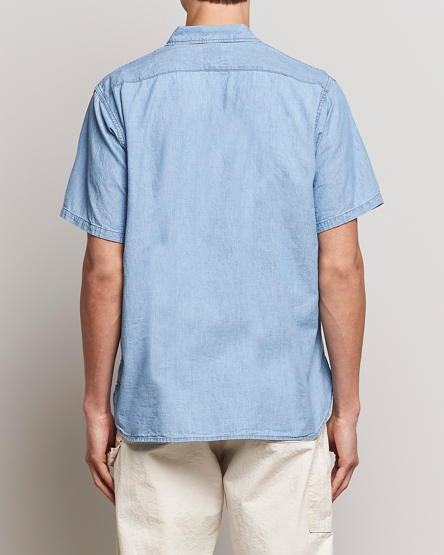 Herren | Hemden | orSlow | Chambray Short Sleeve Work Shirt Light Blue