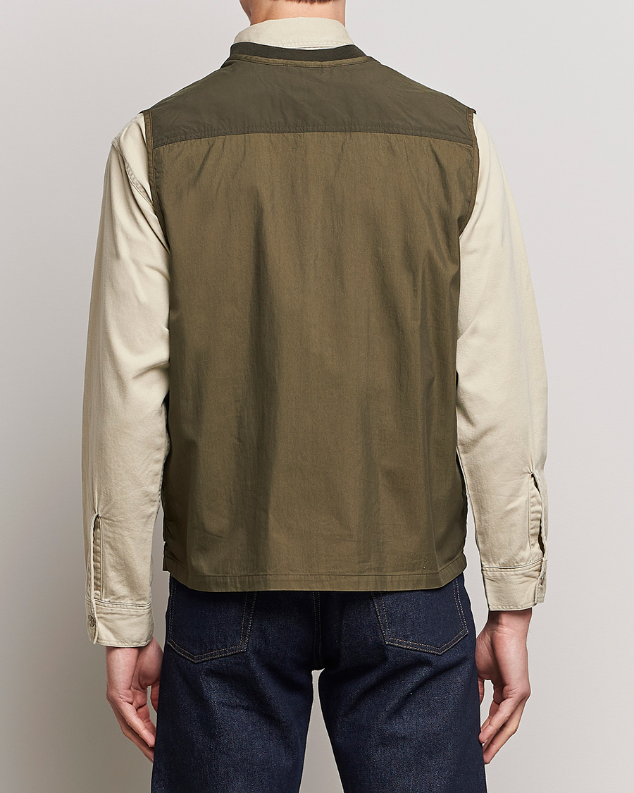 Herren | Westen | orSlow | Cotton Nylon Utility Vest Army Green