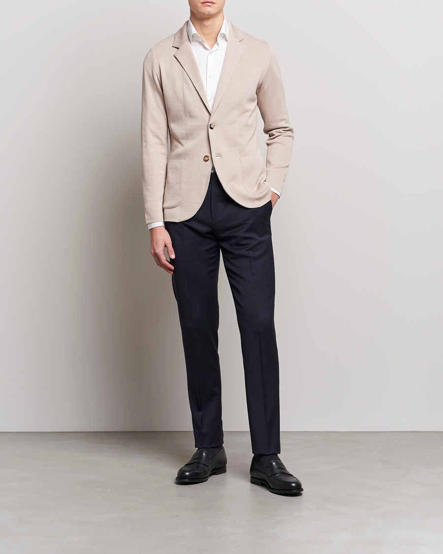 Herren | Sakkos | Lardini | Knitted Cotton Blazer Beige