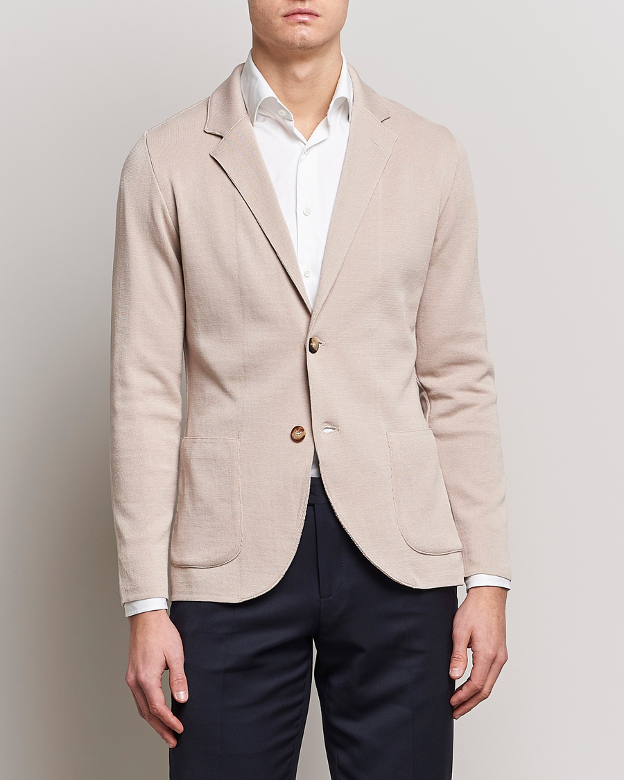Herren | Sakkos | Lardini | Knitted Cotton Blazer Beige