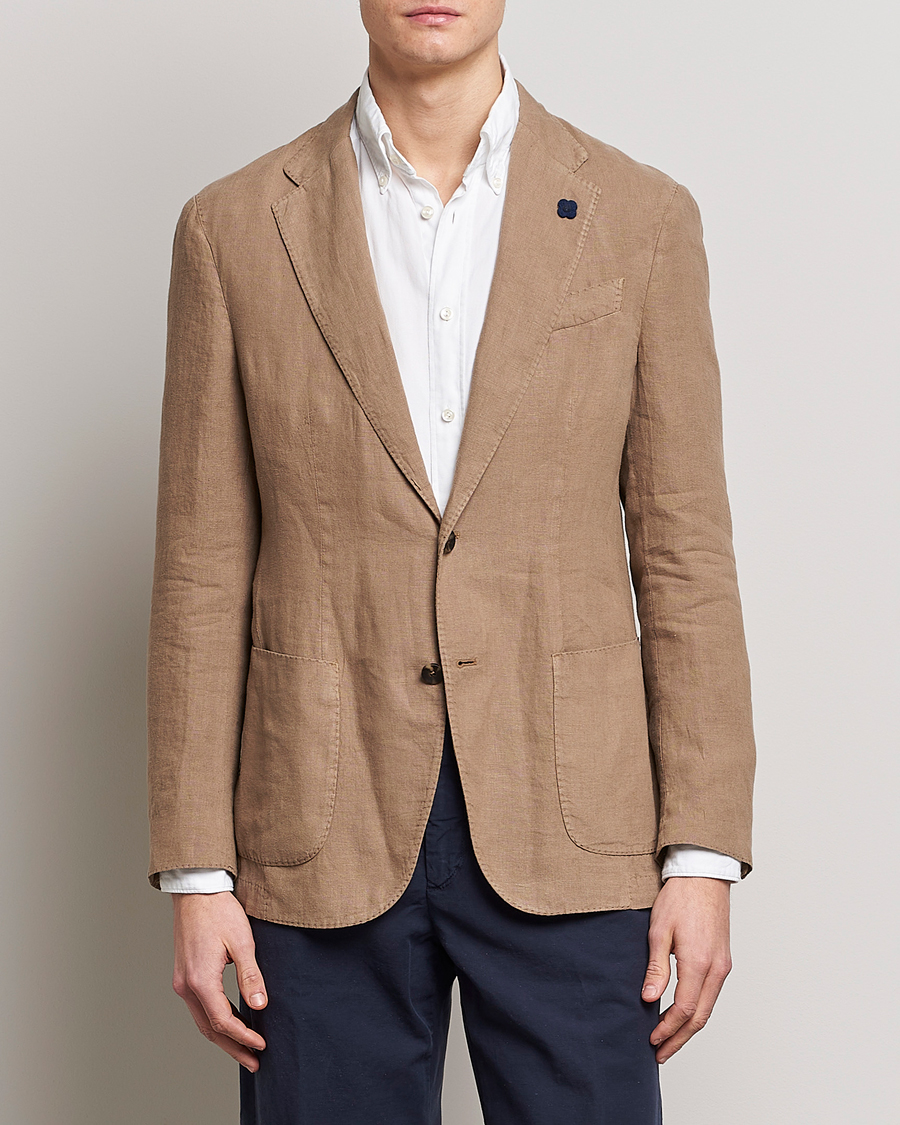 Herren | Sakkos | Lardini | Patch Pocket Linen Blazer Beige