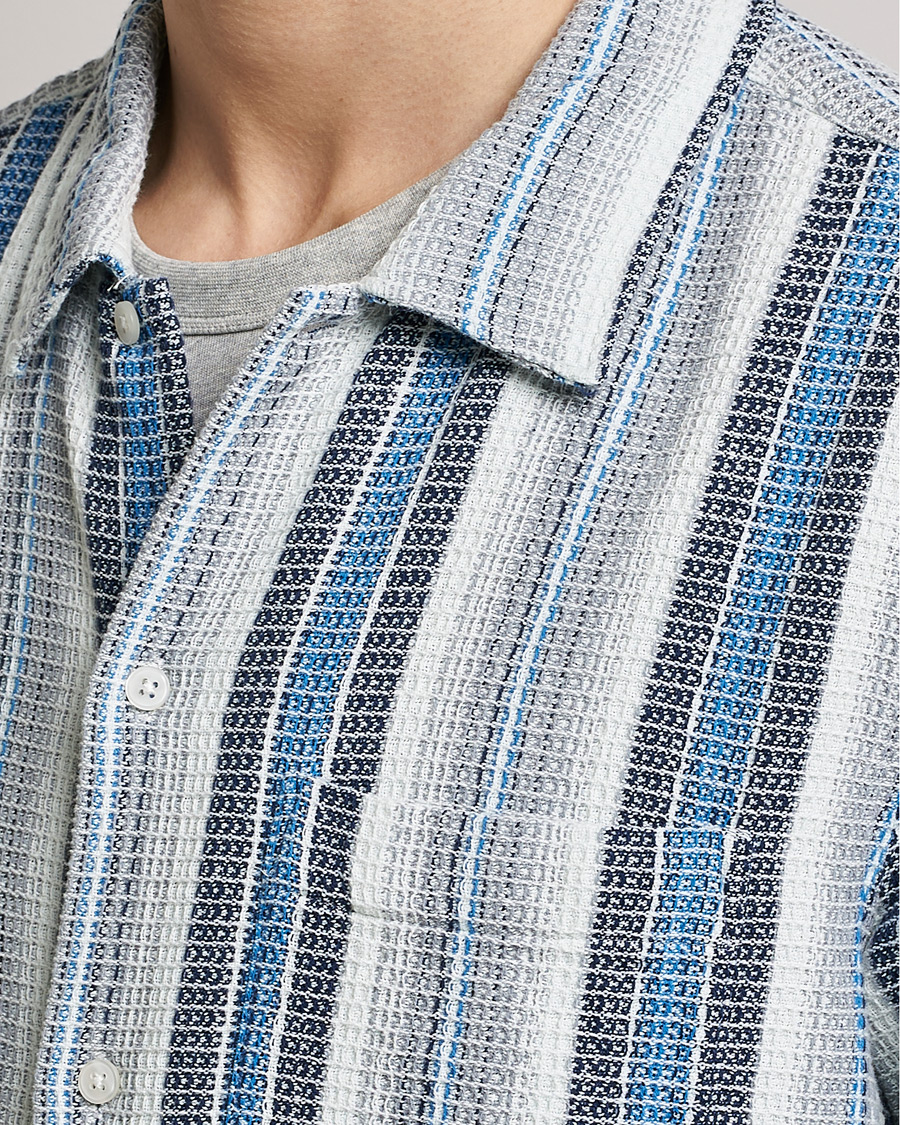 Herren | Hemden | Samsøe Samsøe | Samsøe & Samsøe Avan Organic Cotton Short Sleeve Shirt Blue Stripe