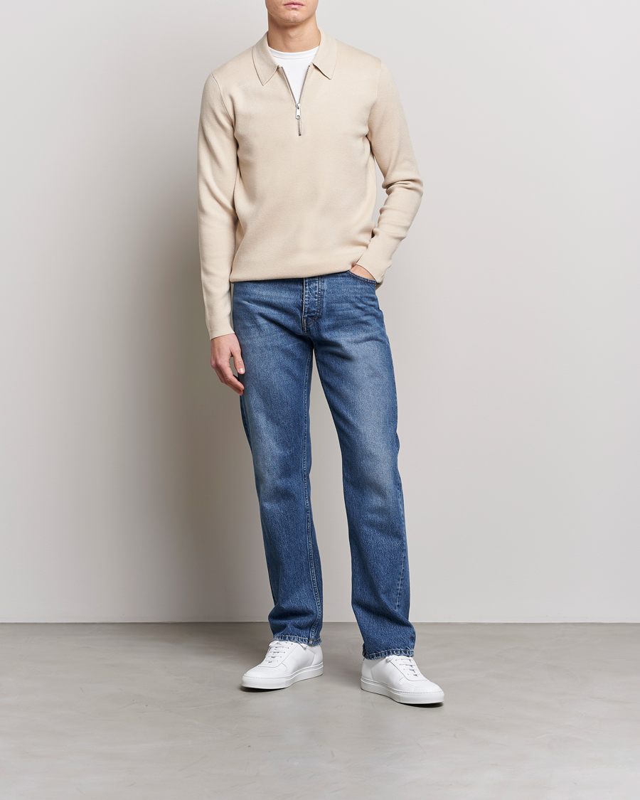 Herren | Pullover | Samsøe Samsøe | Samsøe & Samsøe Guna Half Zip Sweater Oatmeal
