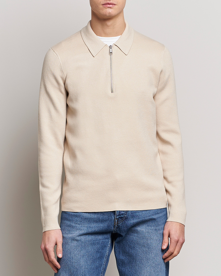 Herren | Pullover | Samsøe Samsøe | Samsøe & Samsøe Guna Half Zip Sweater Oatmeal