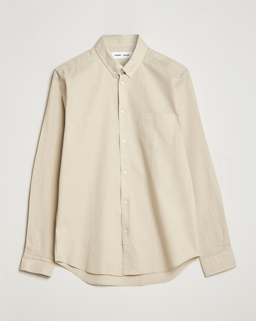 Herren | Hemden | Samsøe Samsøe | Samsøe & Samsøe Liam Linen Cotton Shirt Oatmeal