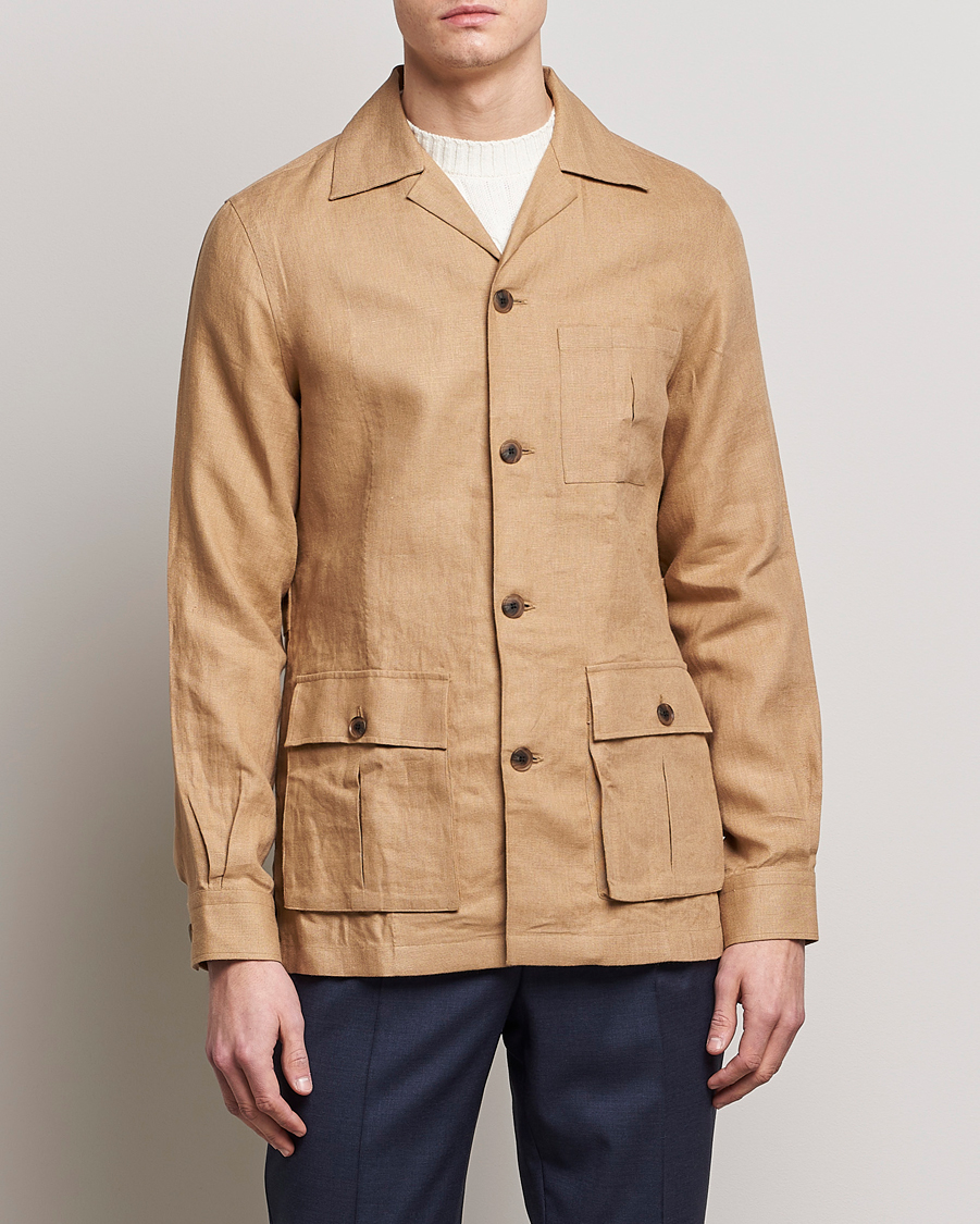 Herren | Jacken | 100Hands | Linen Travellers Jacket Beige