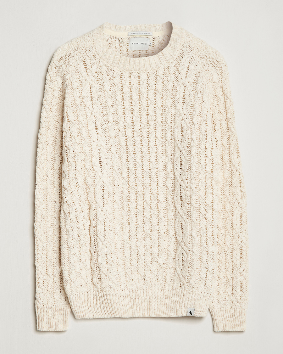 Herren | Pullover | Peregrine | Linen Arran Jumper Cream